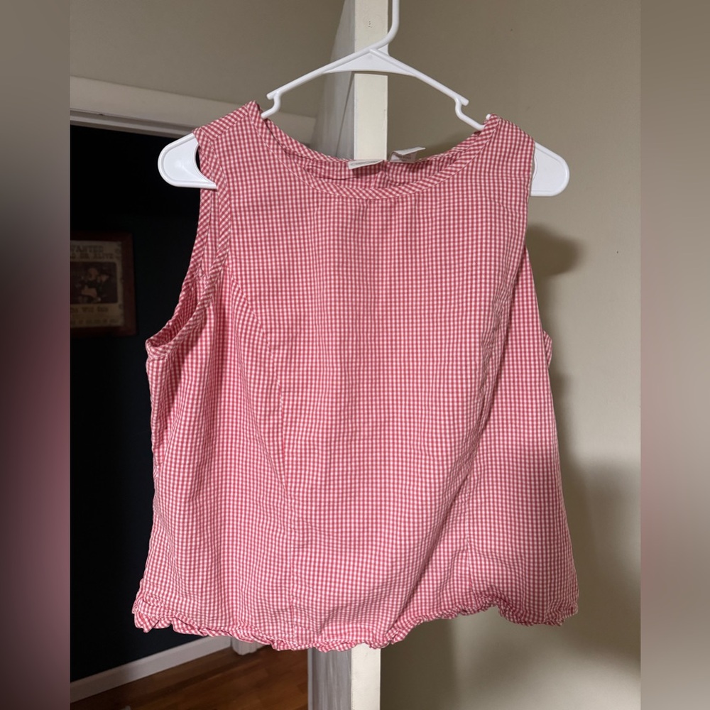 Cherokee Vintage Red Gingham Sleeveless Blouse